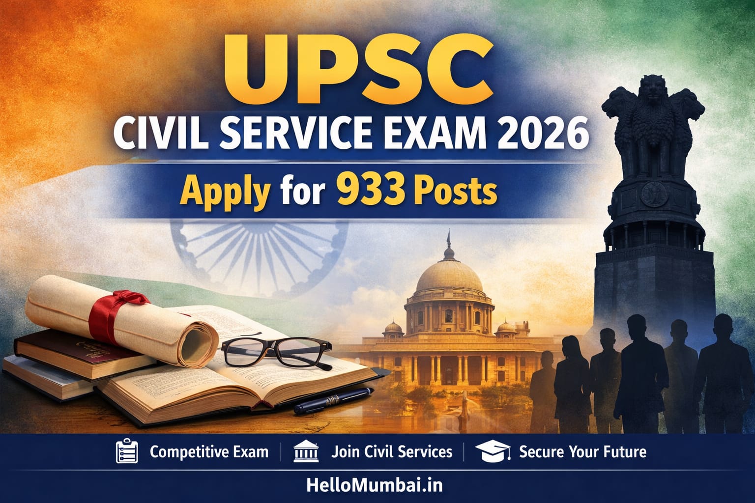 Union Public Service Commission (UPSC) Civil Service Exam 2026: 933 Posts