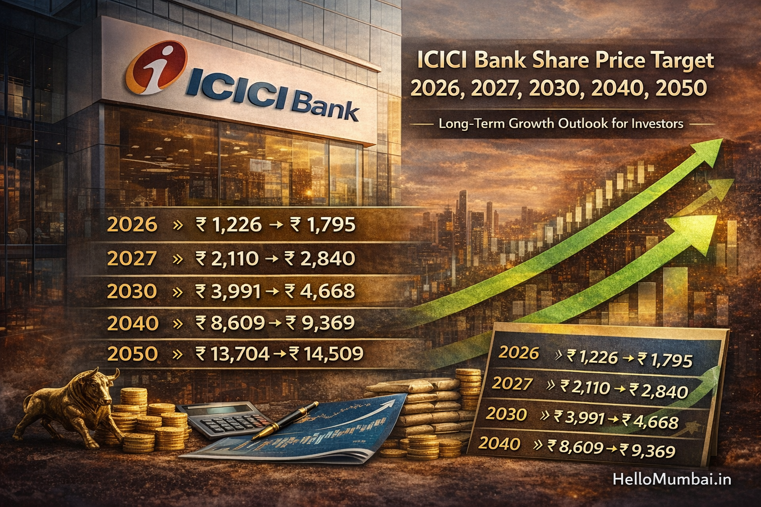 ICICI Bank Share Price Target 2026, 2027, 2030, 2040, 2050