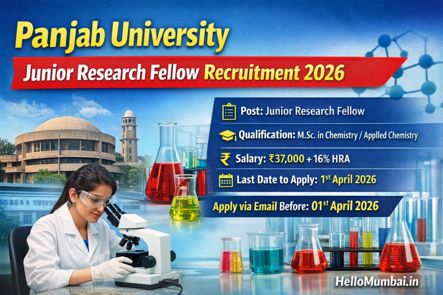 Panjab University Junior Research Fellow Recruitment 2026