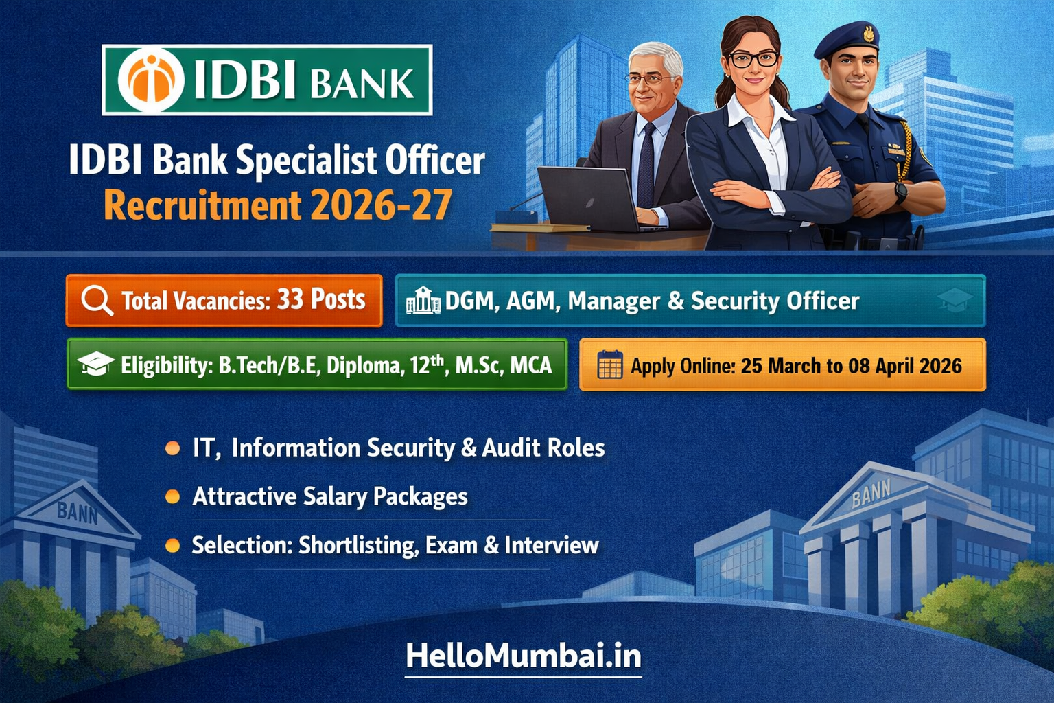IDBI Bank Specialist Officer Recruitment 2026-27