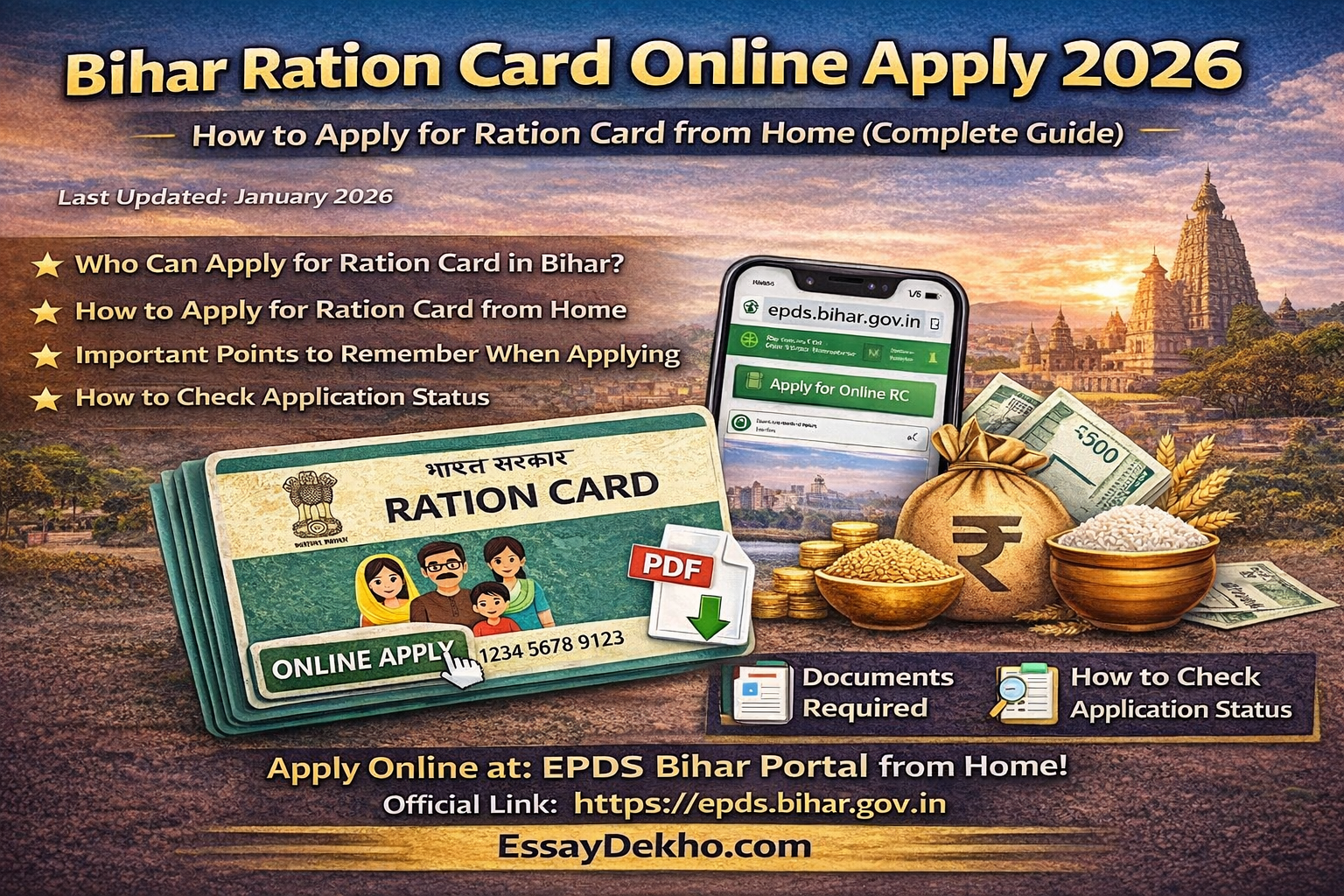 Bihar Ration Card Online Apply 2026 – How to Apply for Ration Card from Home